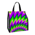 Green Spiral Moving Optical Illusion Insulated Lunch Tote