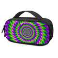 Green Spiral Moving Optical Illusion Portable Cooler Travel Case