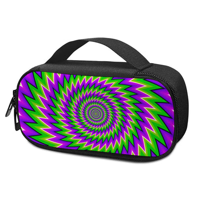 Green Spiral Moving Optical Illusion Insulin Cooler Travel Case
