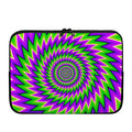 Green Spiral Moving Optical Illusion Laptop Sleeve