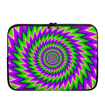 Green Spiral Moving Optical Illusion Laptop Sleeve