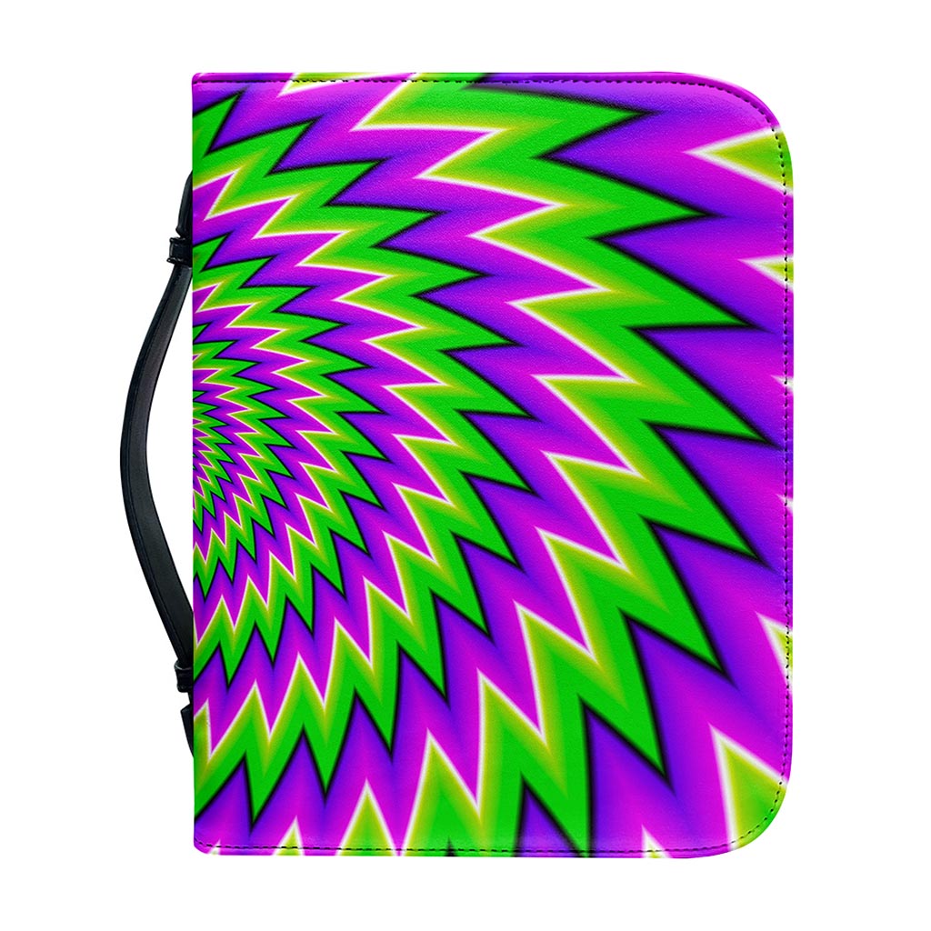 Green Spiral Moving Optical Illusion Leather Bible Cover