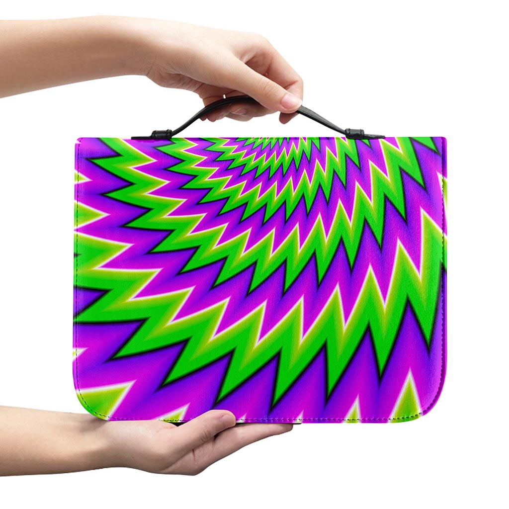 Green Spiral Moving Optical Illusion Leather Bible Cover