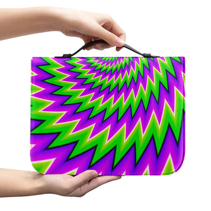Green Spiral Moving Optical Illusion Leather Bible Cover