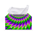 Green Spiral Moving Optical Illusion Leather Tissue Box Cover