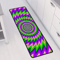 Green Spiral Moving Optical Illusion Long Kitchen Mat