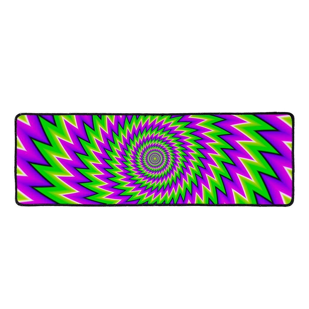 Green Spiral Moving Optical Illusion Long Kitchen Mat