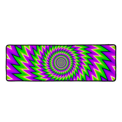 Green Spiral Moving Optical Illusion Long Kitchen Mat