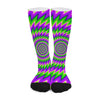 Green Spiral Moving Optical Illusion Long Socks