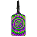 Green Spiral Moving Optical Illusion Luggage Tag