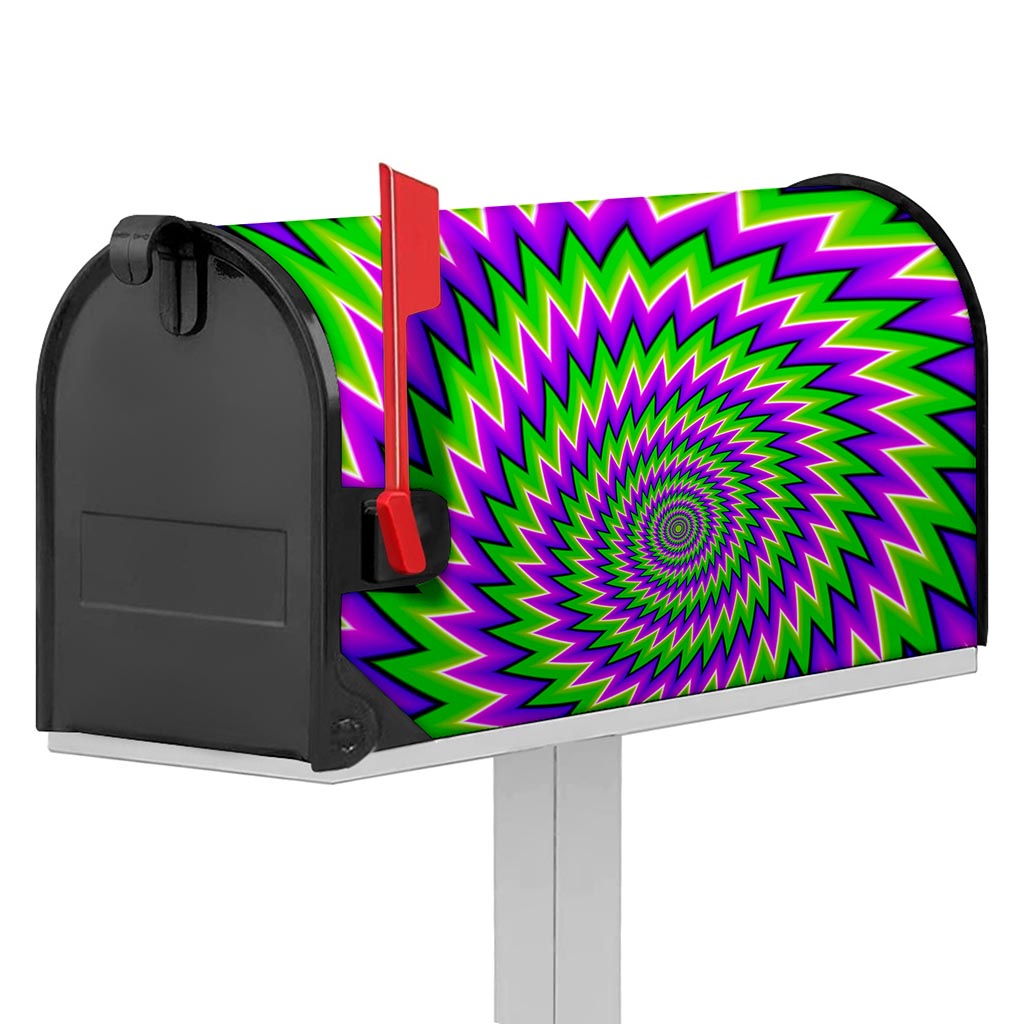 Green Spiral Moving Optical Illusion Mailbox Cover
