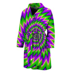 Green Spiral Moving Optical Illusion Men's Bathrobe