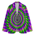 Green Spiral Moving Optical Illusion Men's Blazer