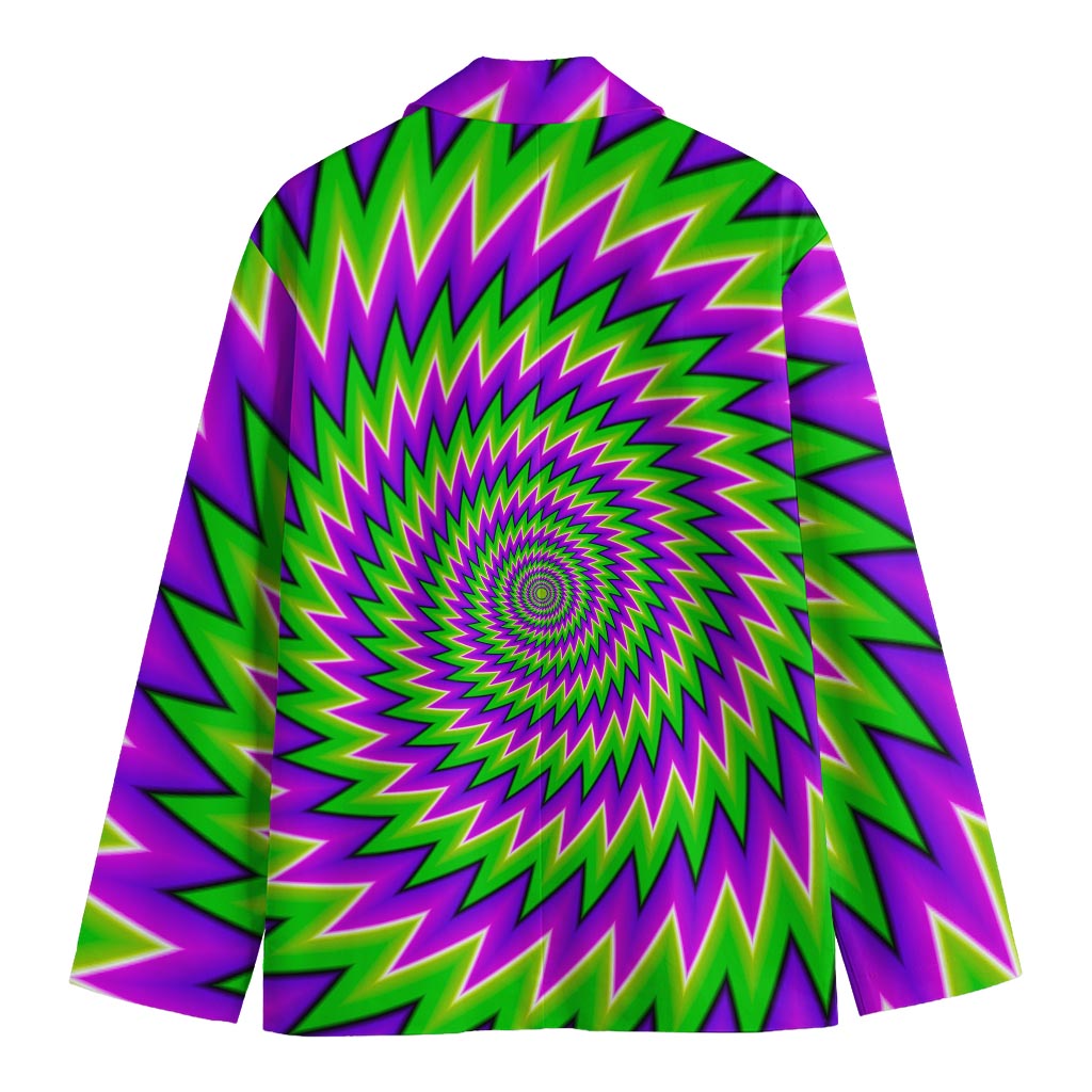Green Spiral Moving Optical Illusion Men's Blazer