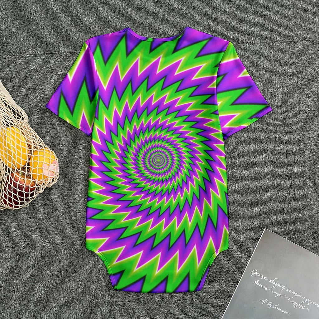 Green Spiral Moving Optical Illusion Men's Bodysuit
