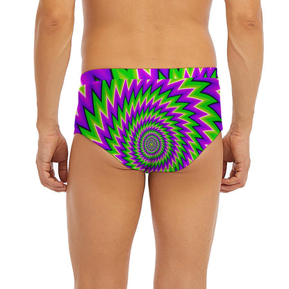 Green Spiral Moving Optical Illusion Men's Briefs