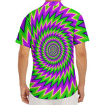 Green Spiral Moving Optical Illusion Men's Deep V-Neck Shirt