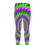 Green Spiral Moving Optical Illusion Men's leggings