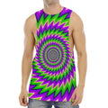 Green Spiral Moving Optical Illusion Men's Muscle Tank Top