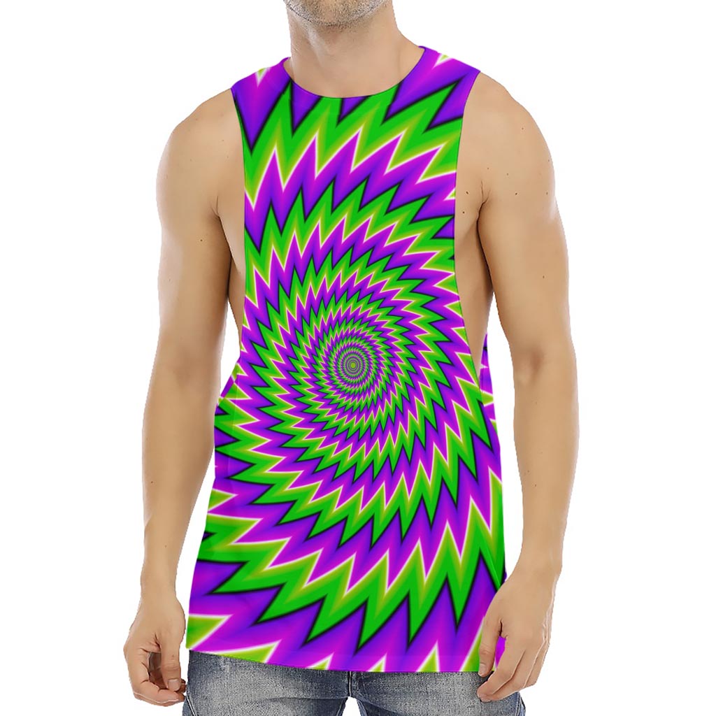 Green Spiral Moving Optical Illusion Men's Muscle Tank Top