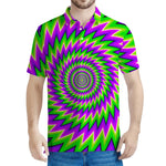 Green Spiral Moving Optical Illusion Men's Polo Shirt