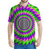 Green Spiral Moving Optical Illusion Men's Polo Shirt