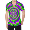 Green Spiral Moving Optical Illusion Men's Shirt