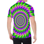 Green Spiral Moving Optical Illusion Men's Shirt