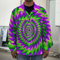 Green Spiral Moving Optical Illusion Men's Shirt Jacket
