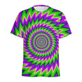 Green Spiral Moving Optical Illusion Men's Athletic T-Shirt