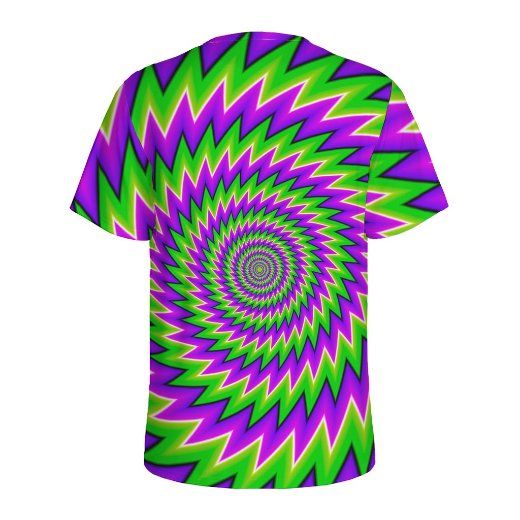 Green Spiral Moving Optical Illusion Men's Sports T-Shirt