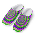 Green Spiral Moving Optical Illusion Mesh Casual Shoes