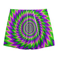 Green Spiral Moving Optical Illusion Mesh Shorts