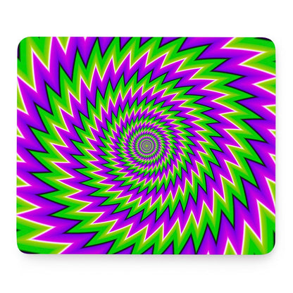 Green Spiral Moving Optical Illusion Mouse Pad
