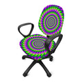 Green Spiral Moving Optical Illusion Office Chair Cover