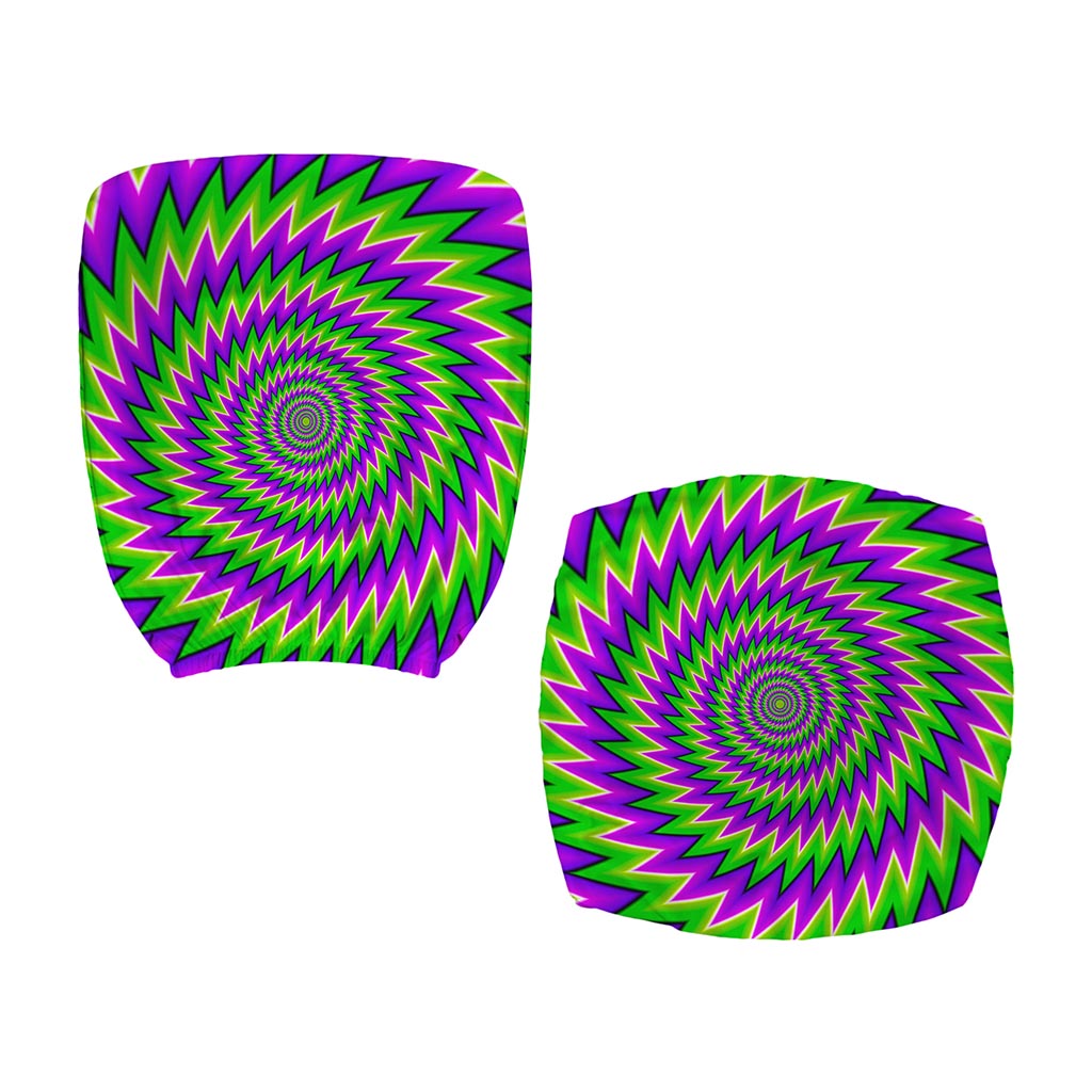 Green Spiral Moving Optical Illusion Office Chair Cover
