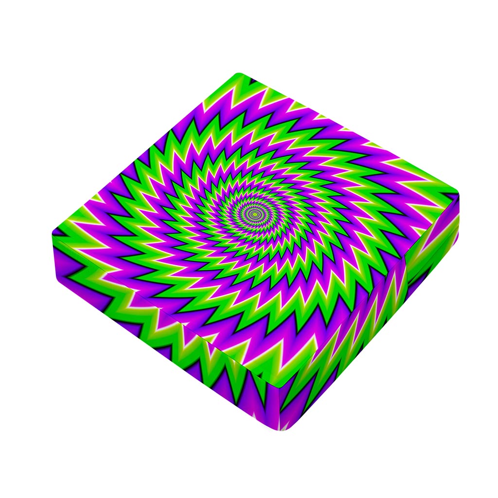 Green Spiral Moving Optical Illusion Outdoor Seat Cushion Cover