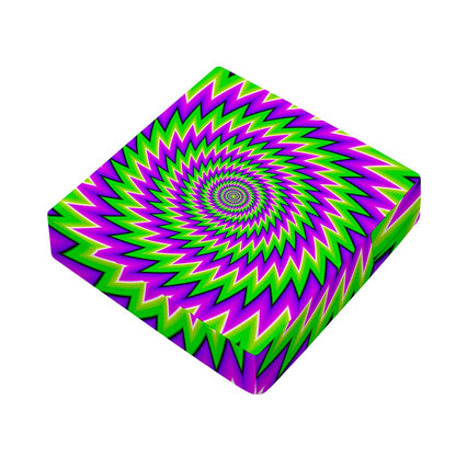 Green Spiral Moving Optical Illusion Outdoor Seat Cushion Cover