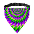 Green Spiral Moving Optical Illusion Over The Collar Dog Bandana