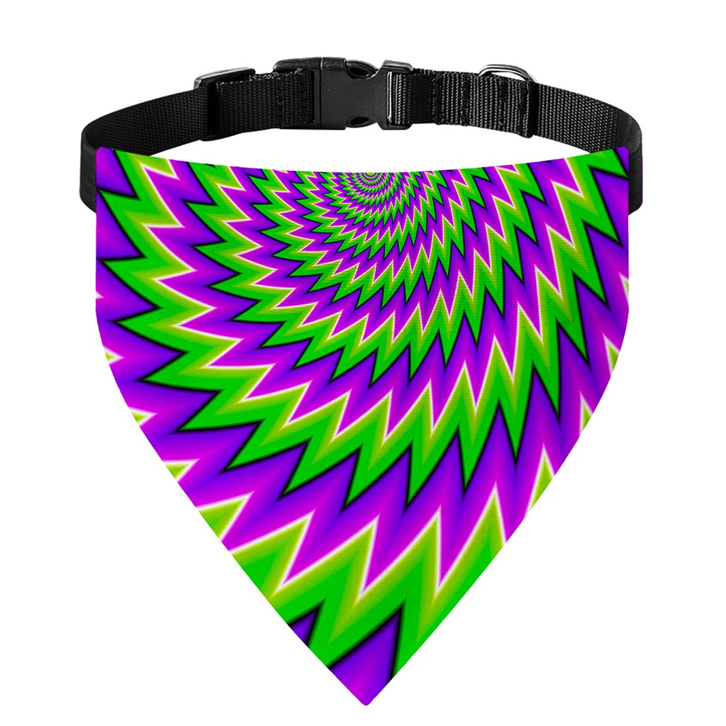 Green Spiral Moving Optical Illusion Over The Collar Dog Bandana