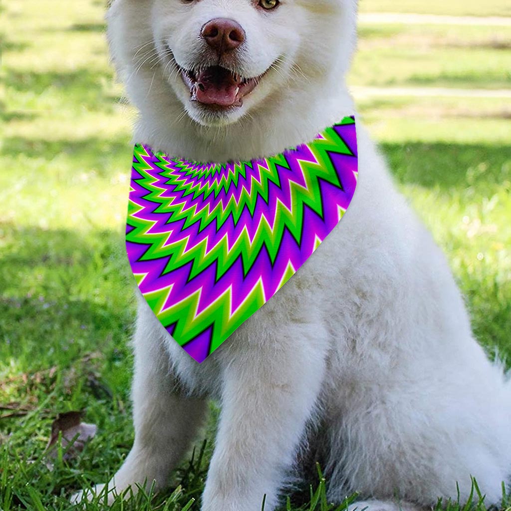 Green Spiral Moving Optical Illusion Over The Collar Dog Bandana