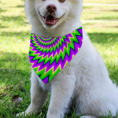 Green Spiral Moving Optical Illusion Over The Collar Dog Bandana