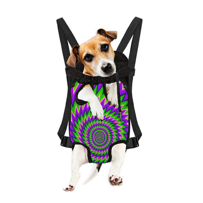 Green Spiral Moving Optical Illusion Pet Carrier Backpack