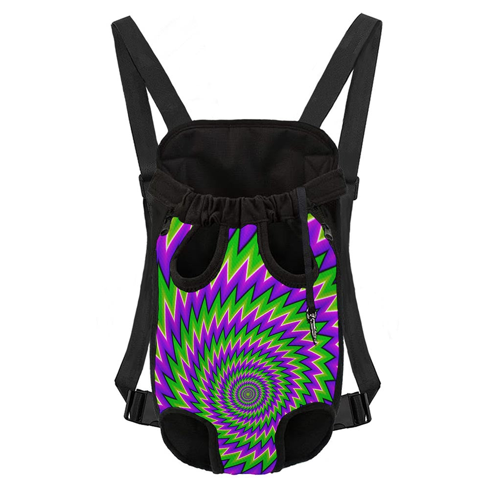 Green Spiral Moving Optical Illusion Pet Carrier Backpack