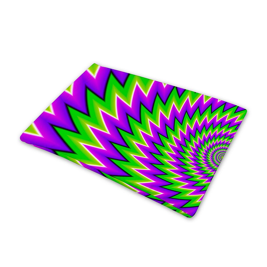 Green Spiral Moving Optical Illusion Pet Cooling Mat Cover
