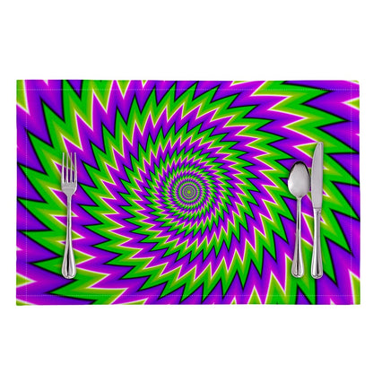 Green Spiral Moving Optical Illusion Placemat