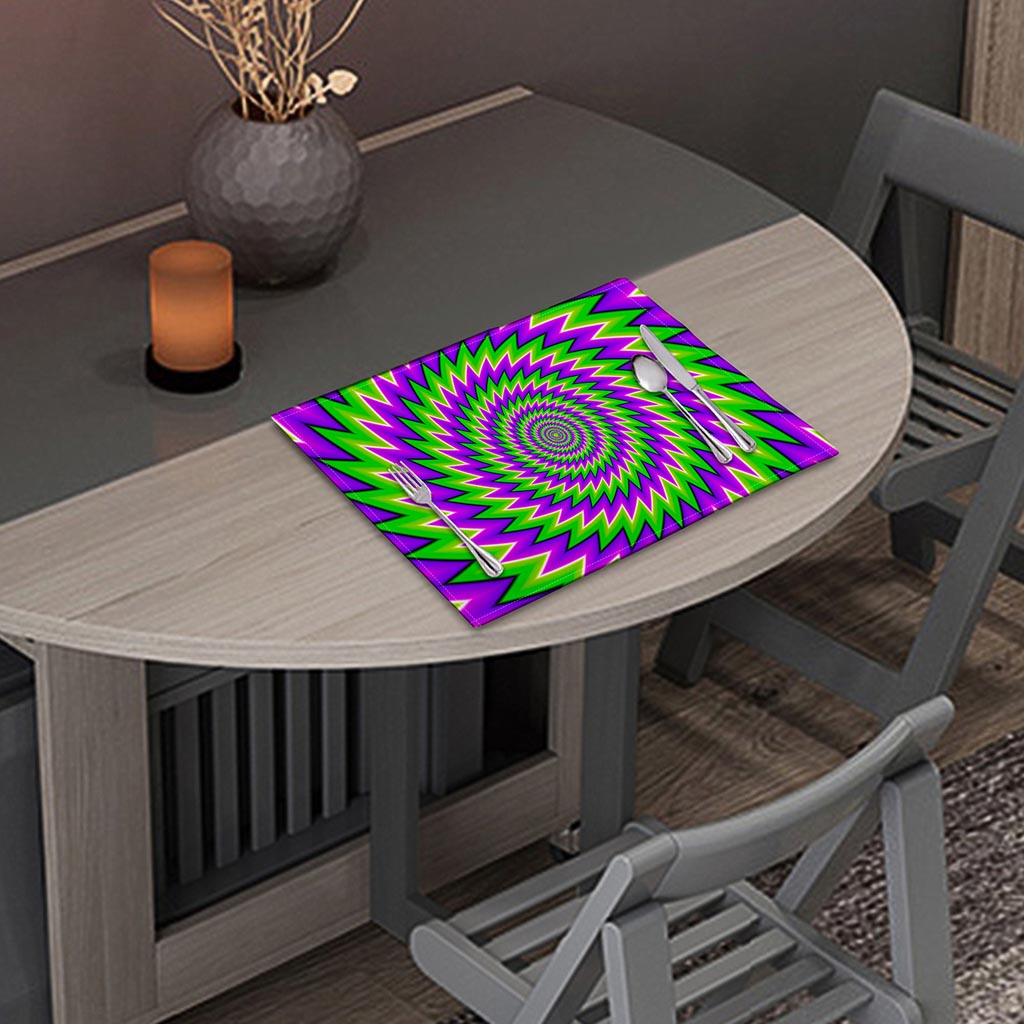 Green Spiral Moving Optical Illusion Placemat