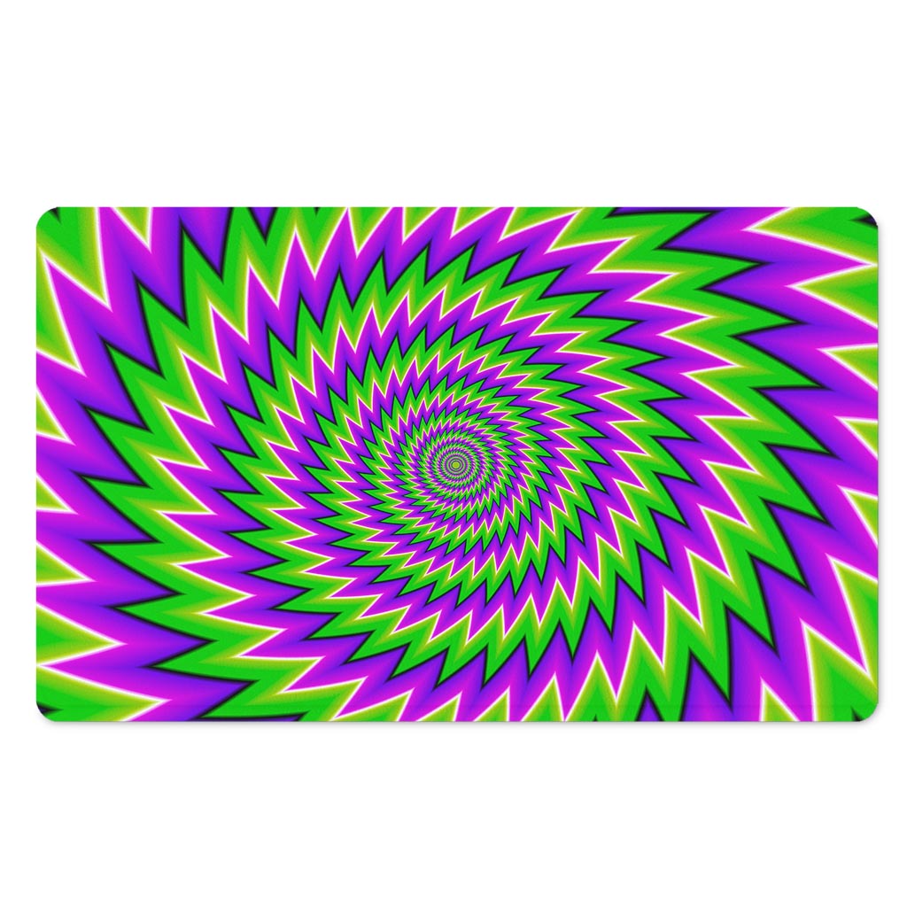 Green Spiral Moving Optical Illusion Polyester Doormat