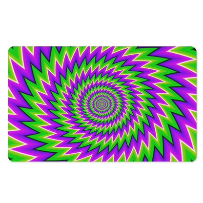 Green Spiral Moving Optical Illusion Polyester Doormat