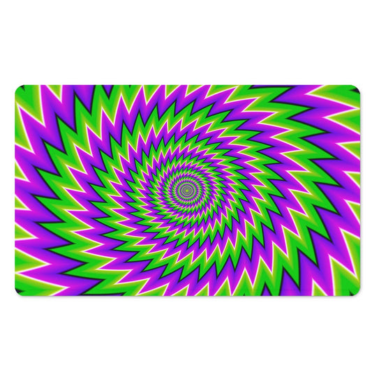 Green Spiral Moving Optical Illusion Polyester Doormat